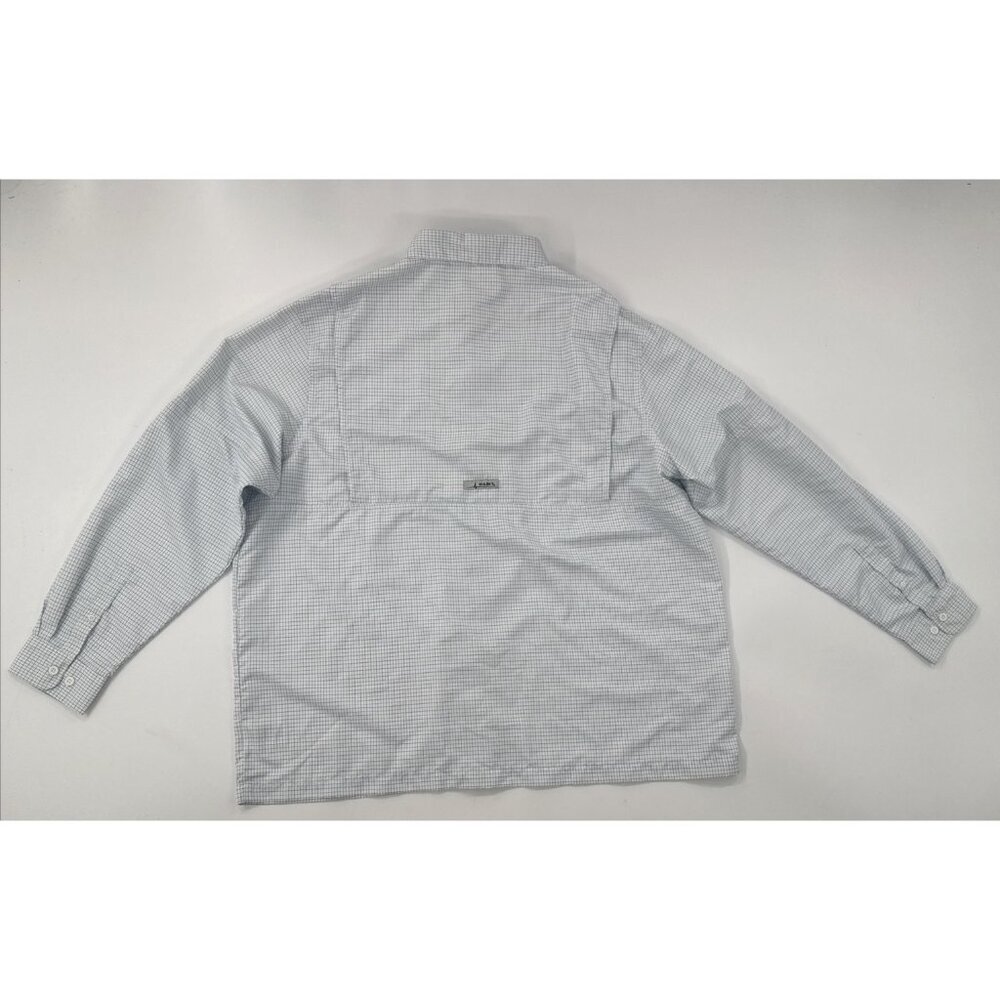 Performance Hiking Shirt Mens 2XL Blue Check Long Sleeve Button Fishing Vented - Picture 2 of 12